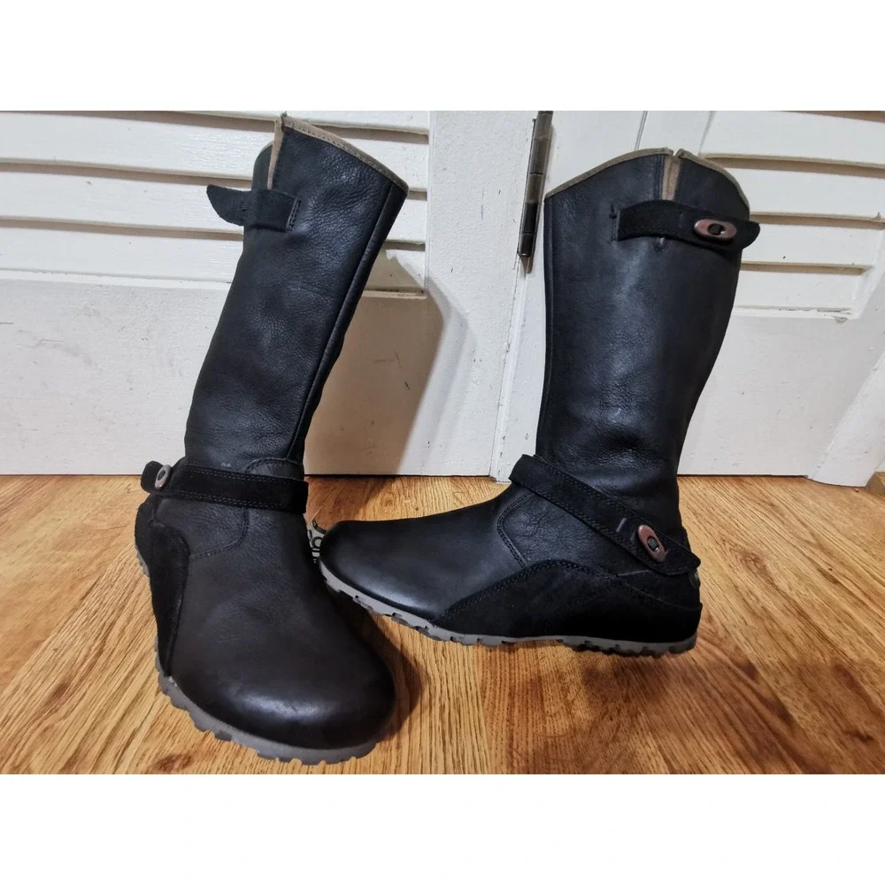 Womens Merrell Haven Autumn Waterproof Side Zip Black Suede Boots J48374 Siz 7.5